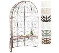 Arche à rosier Rosie en forme de demi pavillon avec banc de jardin , Marron antique