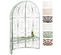 Arche à rosier Rosie en forme de demi pavillon avec banc de jardin , Vert antique