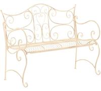 CLP Banc De Jardin Tara I Banquette De Jardin en Fer Forgé Style Rustique I Banc D'Extérieur Terrasse Balcon Place Assise pour 2 A 3 Personnes, Couleur:crème Antique