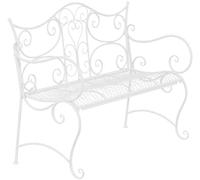 CLP Banc De Jardin Tara I Banquette De Jardin en Fer Forgé Style Rustique I Banc D'Extérieur Terrasse Balcon Place Assise pour 2 A 3 Personnes, Couleur:Blanc