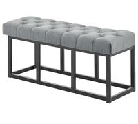 CLP Banc Design Amun en Tissu I Banquette avec Pičtement en Métal Noir Mat I Style Chersterfield I Banc De Couloir Différentes Longueurs, Couleur:Gris foncé, Taille:100 cm