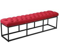 CLP Banc Design Amun en Tissu I Banquette avec Piètement en Métal Noir Mat I Style Chersterfield I Banc De Couloir Différentes Longueurs, Couleur:Rouge, Taille:150 cm