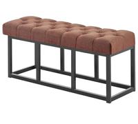 CLP Banc Design Amun en Tissu I Banquette avec Piètement en Métal Noir Mat I Style Chersterfield I Banc De Couloir Différentes Longueurs, Couleur:Marron, Taille:100 cm
