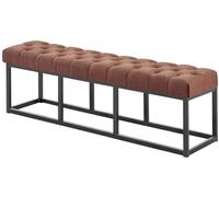 CLP Banc Design Amun en Tissu I Banquette avec Piètement en Métal Noir Mat I Style Chersterfield I Banc De Couloir Différentes Longueurs, Couleur:Marron, Taille:150 cm