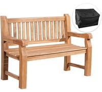 CLP Banc en Teck 120 cm avec Housse de Protection I Banc en Teck avec Housse de Protection I Banc en Bois en différentes Variations avec Housse de Protection Contenu du Set Jackson