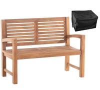 CLP Banc en Teck 120 cm avec Housse de Protection I Banc en Teck avec Housse de Protection I Banc en Bois en différentes Variations avec Housse de Protection, Contenu du Set:Halden