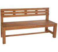 CLP Banc en Teck Augusta I Banc en Bois résistant aux intempéries avec Dossier I Banc de Jardin Stable en Teck Massif, Couleur:Teck, Taille:200 cm
