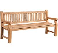 CLP Banc en Teck Jackson V2 I Banc en Bois résistant aux intempéries avec Dossier I Banc de Jardin Stable en Teck Massif, Couleur:Teck, Taille:200 cm