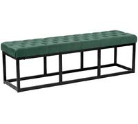 CLP Banc Polson, Moderne, Cadre en métal Noir, Velours capitonné, Protection de Sol, pour Salon, entrée ou Chambre à Coucher, Couleur:Vert, Taille:150 cm