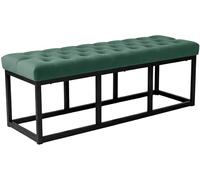 CLP Banc Polson, Moderne, Cadre en métal Noir, Velours capitonné, Protection de Sol, pour Salon, entrée ou Chambre à Coucher, Couleur:Vert, Taille:120 cm