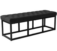 CLP Banc Polson, Moderne, Cadre en métal Noir, Velours capitonné, Protection de Sol, pour Salon, entrée ou Chambre à Coucher, Couleur:Noir, Taille:120 cm