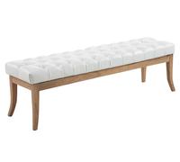 CLP Banc Ramses simili-cuir clair antique avec rembourrage de haute qualité,blanc 150 cm