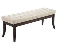 CLP Banc Ramses simili-cuir foncé antique avec rembourrage de haute qualité,crème 120 cm