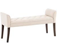 Banquette style Chersterfield Cleopatra en tissu , Crème/Antique foncé Crème