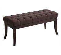 CLP Banquette Elégante Ramses en Tissu I Assise avec Coutures Décoratives I Banc Design avec Pieds en Bois Antique Sombre, Couleur:Marron, Taille:100 cm