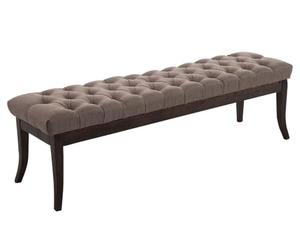 CLP Banquette Elégante Ramses en Tissu I Assise avec Coutures Décoratives I Banc Design avec Pieds en Bois Antique Sombre | Couleur Taupe Taille 150 cm
