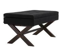 CLP Banquette Namaro en Tissu avec espace de rangement Pieds Bois de caoutchouc , Noir /Antique Noir G