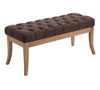 CLP Banquette Ramses en Tissu I Assise avec Coutures Décoratives Banc Design pour Cuisine ou Couloir I Pieds en Bois Antique Clair I Couleur:, Couleur:Marron, Taille:100 cm