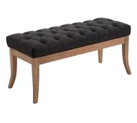 CLP Banquette Ramses en Tissu I Assise avec Coutures Décoratives Banc Design pour Cuisine ou Couloir I Pieds en Bois Antique Clair I Couleur:, Couleur:Gris foncé, Taille:100 cm