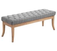Banc Ramses tissu pieds antique clair , Gris/120 cm Gris