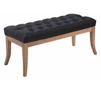 Banc Ramses tissu pieds antique clair , Noir /100 cm Noir