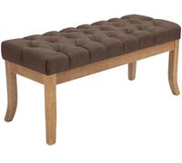 CLP Banquette rembourrée en Tissu Ramses, Banc capitonné avec piétement en Bois Clair, Facile d'entretien et Durable, avec Patins protecteurs | Couleur Marron Taille 100 cm