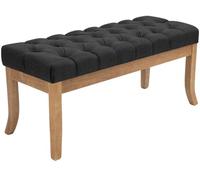CLP Banquette rembourrée en Tissu Ramses, Banc capitonné avec piétement en Bois Clair, Facile d'entretien et Durable, avec Patins protecteurs | Couleur Gris foncé Taille 100 cm