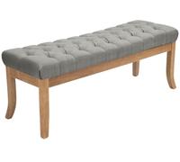CLP Banquette rembourrée en Tissu Ramses, Banc capitonné avec piétement en Bois Clair, Facile d'entretien et Durable, avec Patins protecteurs | Couleur Gris Taille 120 cm