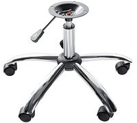 CLP Base De Chaise De Bureau Emil Réglable Et Pivotante I Capacité de Charge 120 Kg I Structure De Remplacement avec Cylindre Et 5 roulettes, Couleur:Chrome