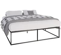 Cadre de Lit Scala Sommier à Lattes en Métal Capacité de charge 320 Kg, Noir - 200x180x46 cm