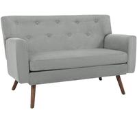 CLP Canape 2 Places Kioni en Velours cotele, canape Confortable pour Salon, Rembourrage Epais, Charge Max 240 kg, Pieds en Bois d hevea, Couleur:Gris
