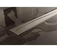 CLP Caniveau pour Ecoulement De Douche Marisol en Acier Inoxydable I Siphon De Douche Inclus I Siphon Extra Plat I 9 Tailles Disponibles, Couleur:Acier affiné, Taille:900 mm