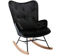 Fauteuil à bascule Sanka en Velours , Noir Noir