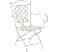 CLP Chaise Adara chaise de jardin en fer fabriquée à la main,crème antique