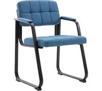 CLP Chaise visiteur Canada B - assise et dossier rembourrés, tissu, accoudoirs, pieds métal - Bleu