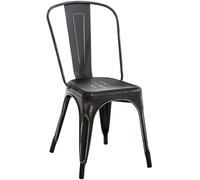 CLP Chaise Benedikt I Chaise métallique empilable et Facile d'entretien I Chaise empilable pouvant Supporter jusqu'ŕ 200 kg, Couleur:Noir/Or