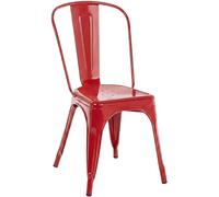 CLP Chaise Benedikt I métallique empilable, entretien facile, pouvant supporter 200 kg Rouge