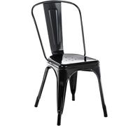 CLP Chaise Benedikt I Chaise métallique empilable et Facile d'entretien I Chaise empilable pouvant Supporter jusqu'ŕ 200 kg, Couleur:Noir