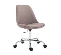 CLP Chaise Bureau Toulouse Tissu Design au pičtement chromé ŕ Roulette maniable et Moderne avec Dossier et Assise rembourré, Ajustable en hauteu, Couleur:Taupe