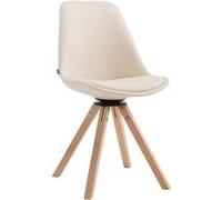 CLP Chaise Calais pivotante pieds carrés , Crème/Nature beige G
