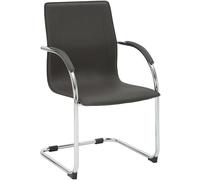CLP Chaise Cantilever avec accoudoirs Noeleen, Chaise Moderne rembourree en Simili Cuir, Structure Metal Stable Jusqu a 150 kg Couleur Marron