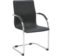 CLP Chaise Cantilever avec accoudoirs Noeleen, Chaise Moderne rembourree en Simili Cuir, Structure Metal Stable Jusqu a 150 kg Couleur:Noir