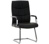 Chaise Cantilever Caro en Similicuir I Chaise avec Dossier Et Accoudoirs I Chaise Confortable Rembourrée avec Piètement Luge en Métal, Couleur:Noir
