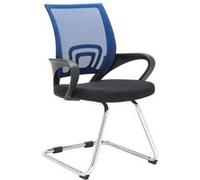 CLP Chaise De Visiteurs Eureka en Maille I Siège Zone D'attente avec Accoudoirs I Chaise avec Piètement en Métal I Patins antidérapant, Couleur:Bleu