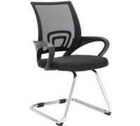 CLP Chaise De Visiteurs Eureka en Maille I Siège Zone D'attente avec Accoudoirs I Chaise avec Piètement en Métal I Patins antidérapant, Couleur:Noir