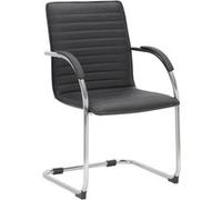 CLP Chaise Visiteur Tira Similicuir I Chaise Cantilever avec Assise rembourrée, Couleur:Noir