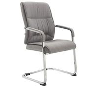CLP Chaise Cantilever XXL Anubis Tissu I Chaise avec Piètement Luge Et Accoudoirs I Dossier Et Assise Rembourrés I Chaise Salle D'attente, Couleur:Gris