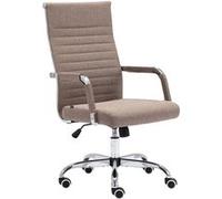 CLP Chaise De Bureau Ergonomique Amadora I Réglable en Hauteur, Chaise Pivotante À 360 Degrés I Revêtement en Similicuir Ou en Tissu, Couleur:Taupe, Matériel:Tissu