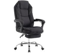 CLP – Chaise de bureau Castle – Tissu, repose-pieds, charge maximale 130 kg – Noir