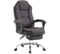 CLP Chaise de bureau Castle en tissu avec repose-pieds, charge max. 130 kg, Gris foncé